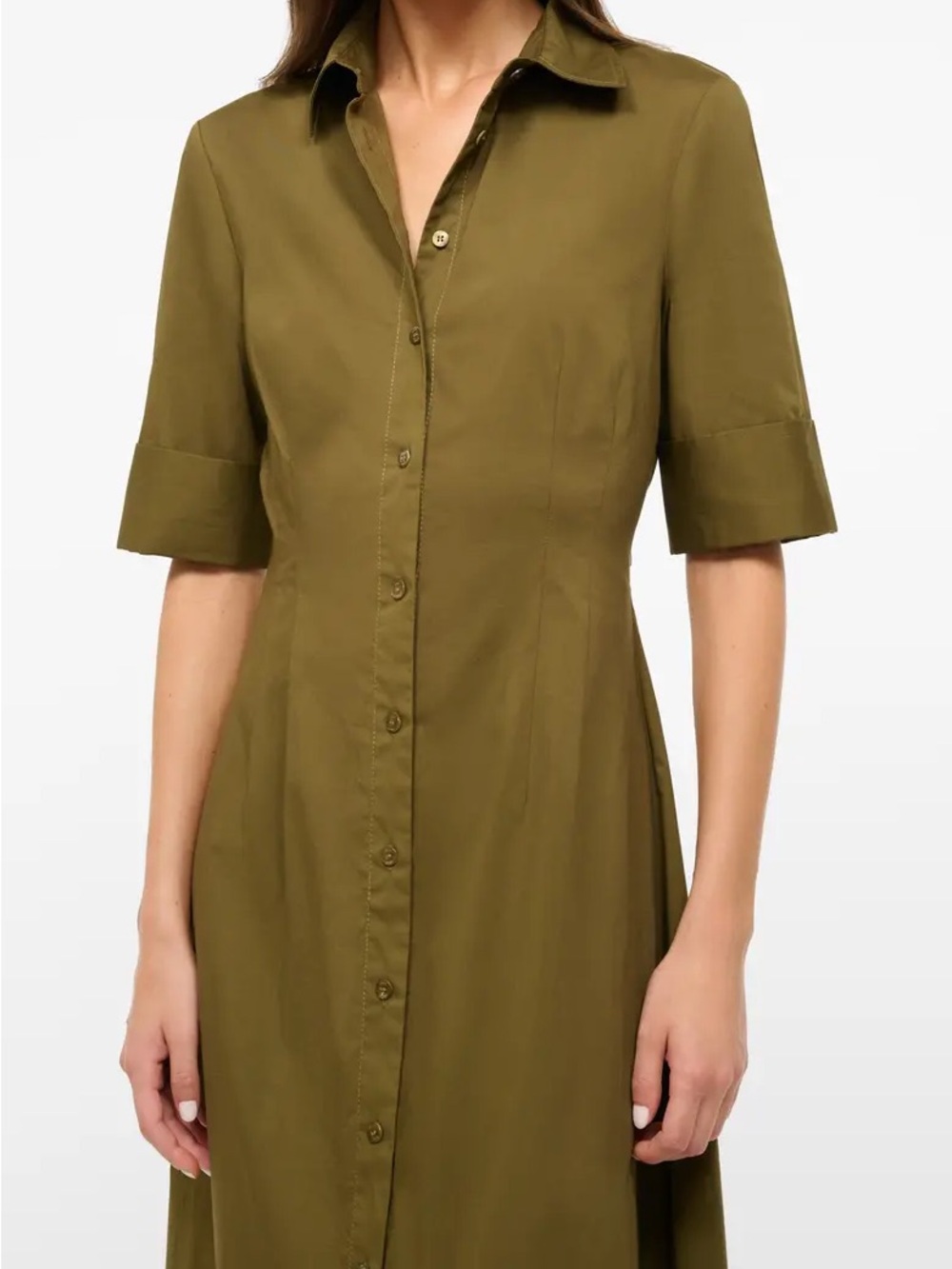STAUD khaki Shirt Dress